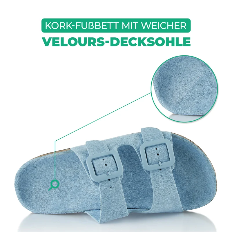 Pantoletten mit Kork-Fußbett