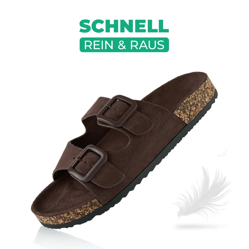 Pantoletten mit Kork-Fußbett