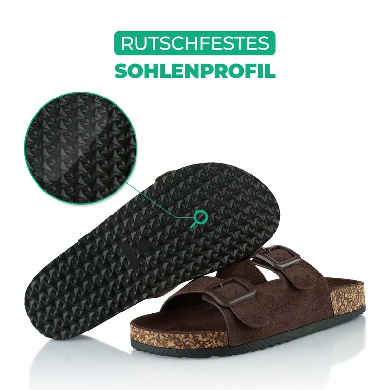 Pantoletten mit Kork-Fußbett
