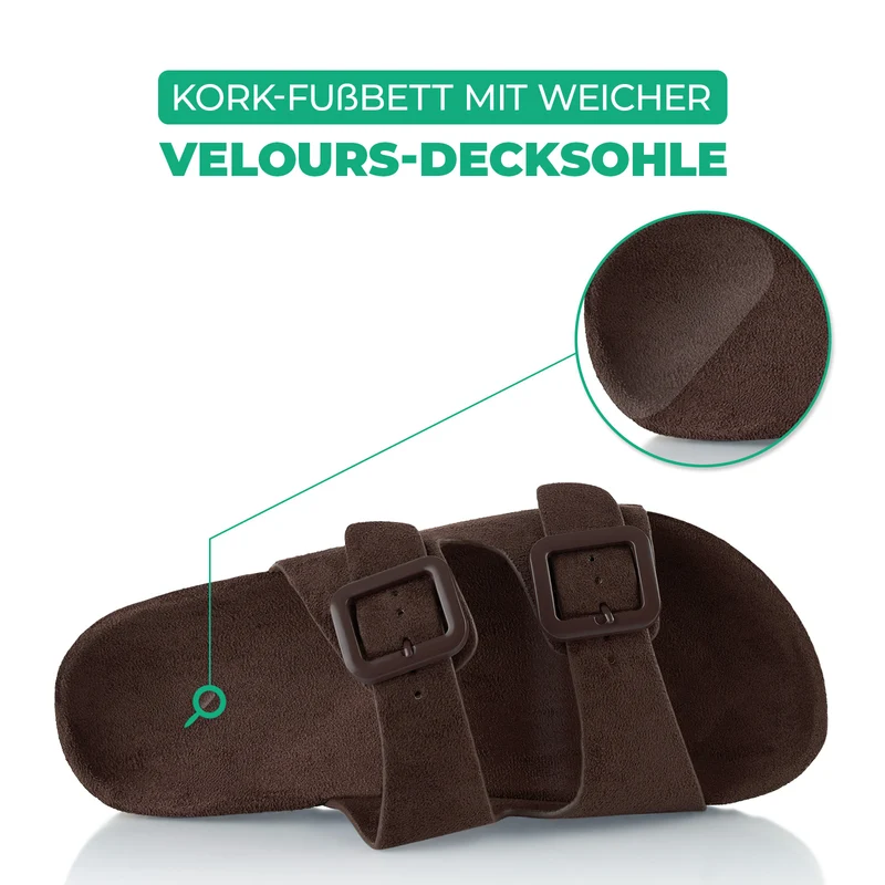 Pantoletten mit Kork-Fußbett