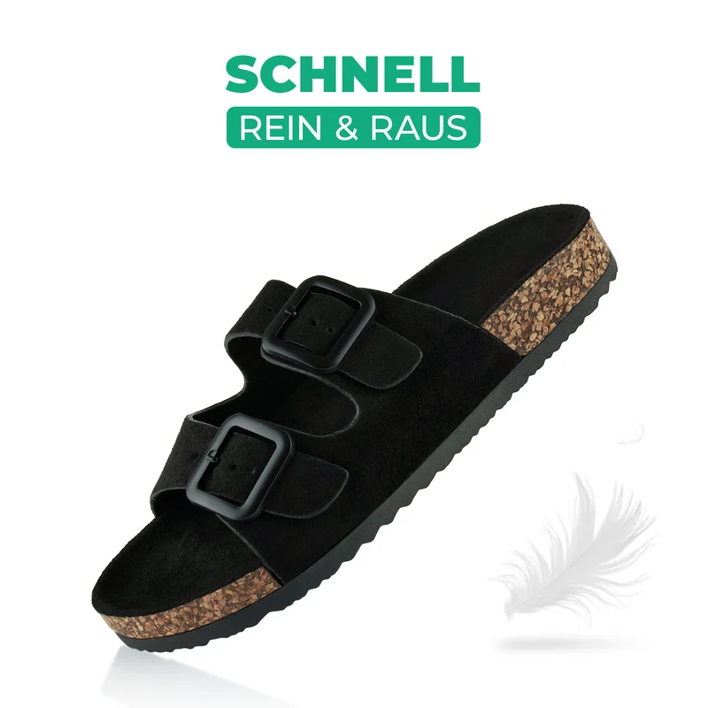 Pantoletten mit Kork-Fußbett