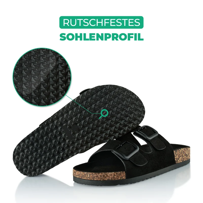 Pantoletten mit Kork-Fußbett