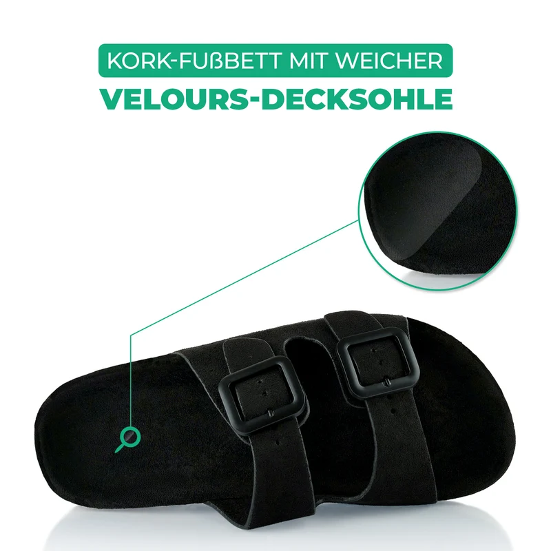 Pantoletten mit Kork-Fußbett