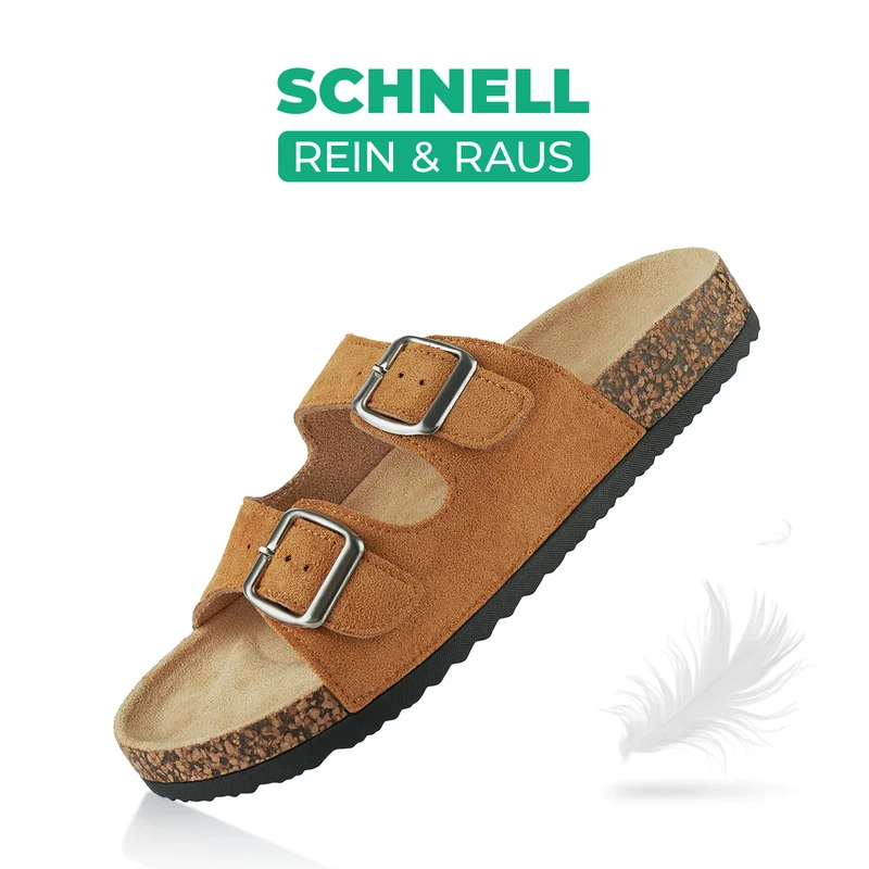 Pantoletten mit Kork-Fußbett