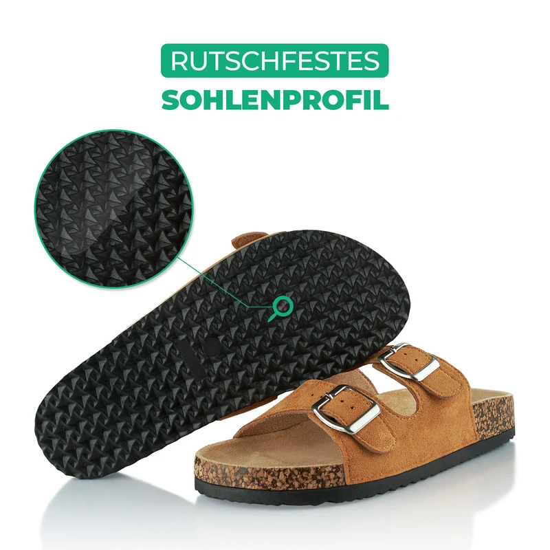 Pantoletten mit Kork-Fußbett