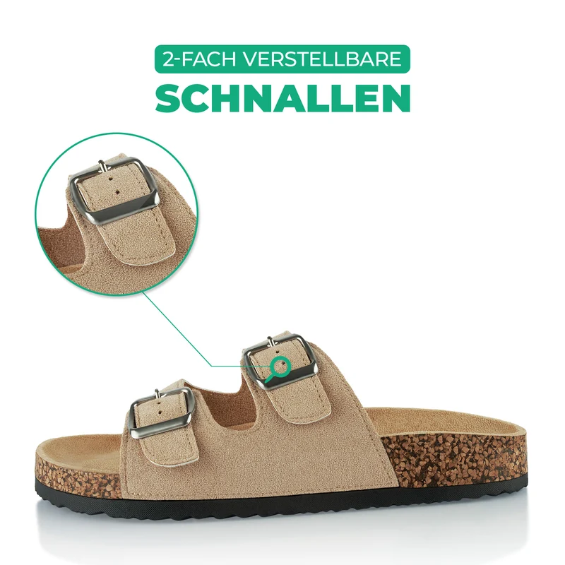 Pantoletten mit Kork-Fußbett