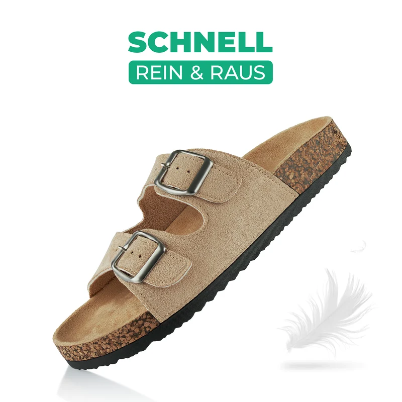 Pantoletten mit Kork-Fußbett