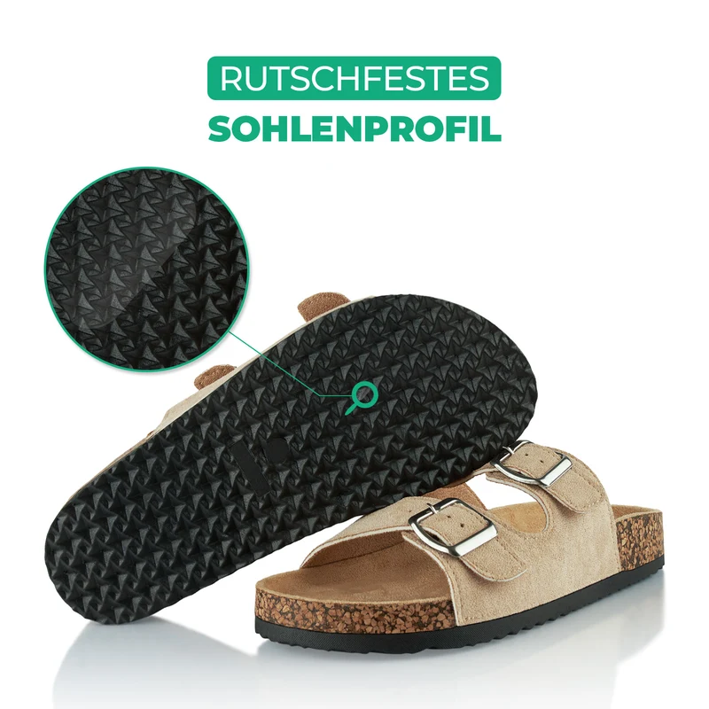 Pantoletten mit Kork-Fußbett