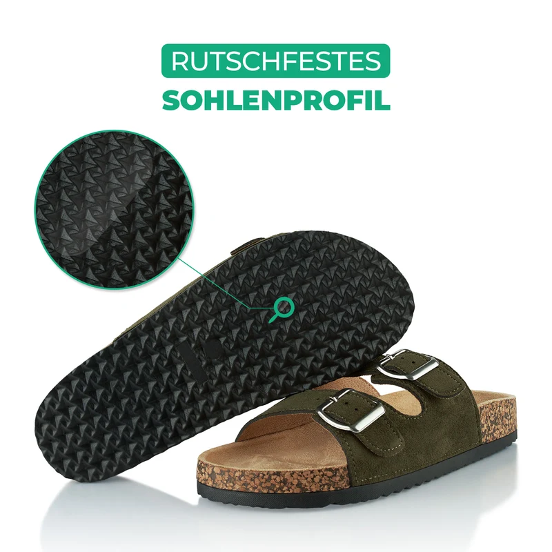 Pantoletten mit Kork-Fußbett