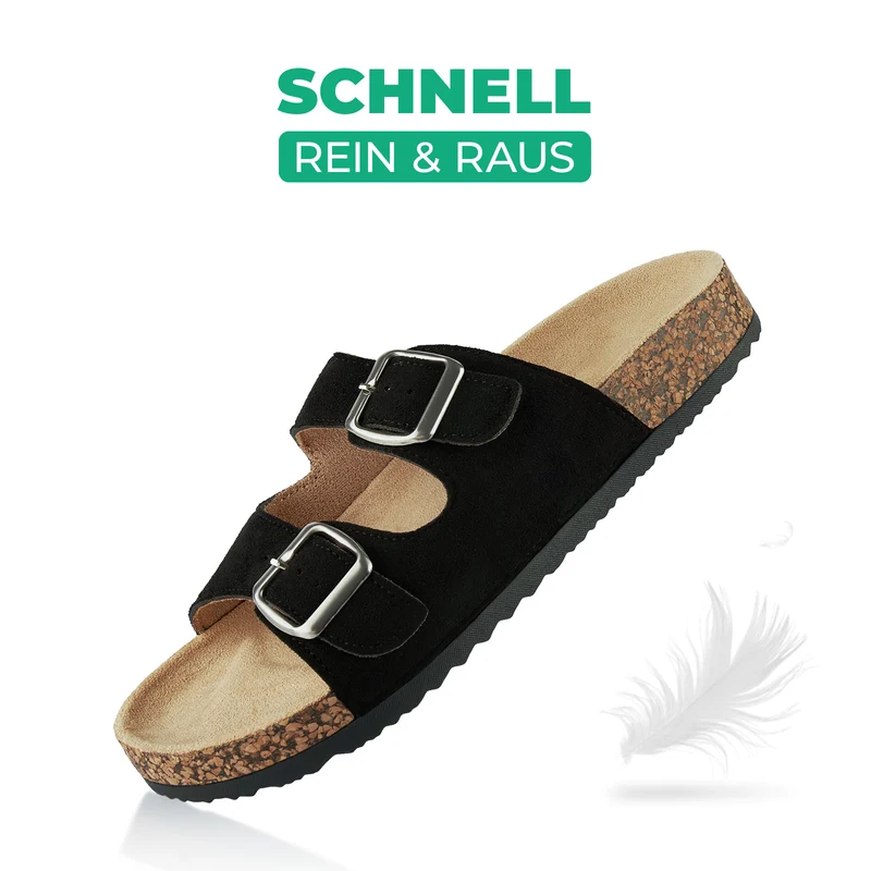 Pantoletten mit Kork-Fußbett