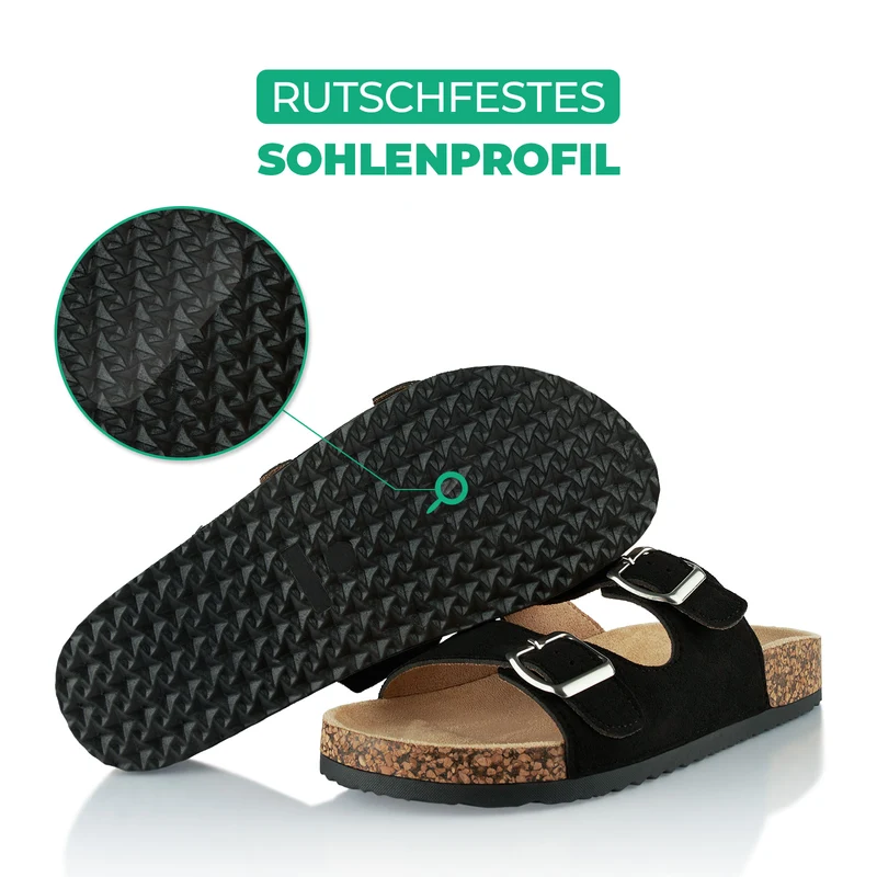 Pantoletten mit Kork-Fußbett