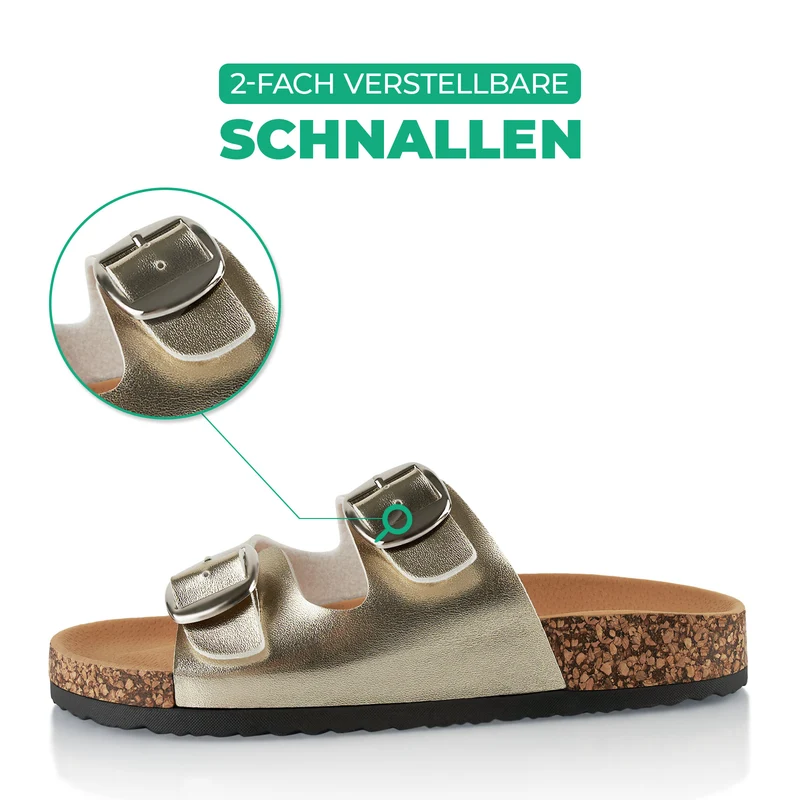 Pantoletten mit Kork-Fußbett