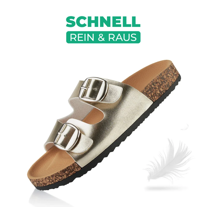 Pantoletten mit Kork-Fußbett