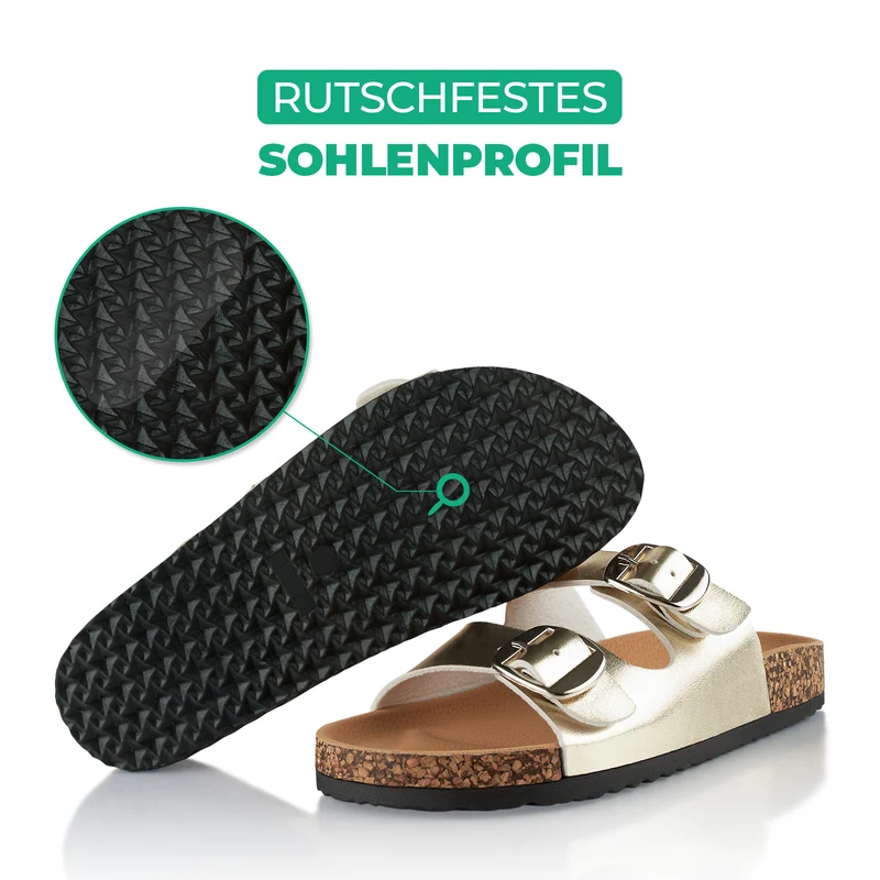 Pantoletten mit Kork-Fußbett