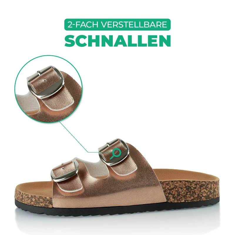 Pantoletten mit Kork-Fußbett