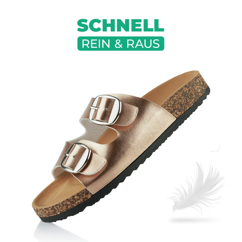 Pantoletten mit Kork-Fußbett