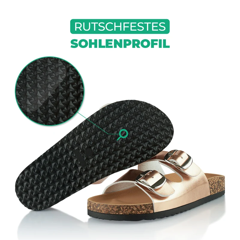 Pantoletten mit Kork-Fußbett