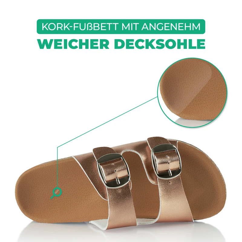Pantoletten mit Kork-Fußbett