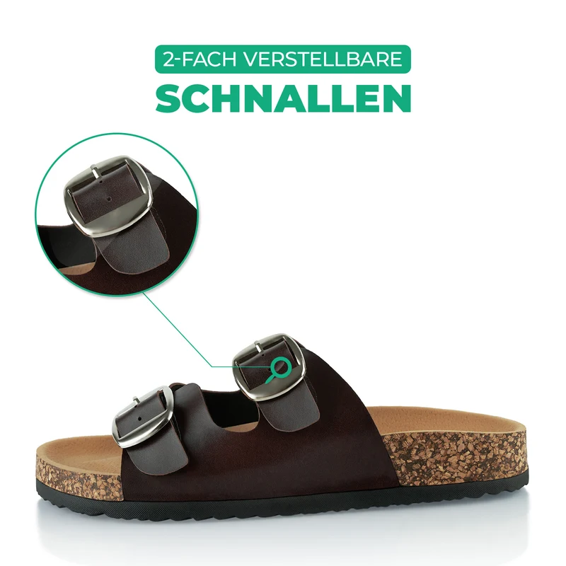 Pantoletten mit Kork-Fußbett