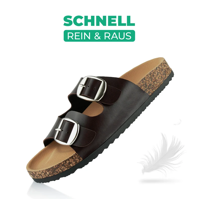 Pantoletten mit Kork-Fußbett