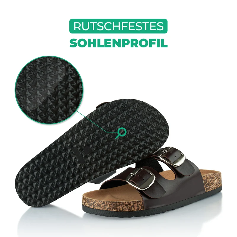 Pantoletten mit Kork-Fußbett