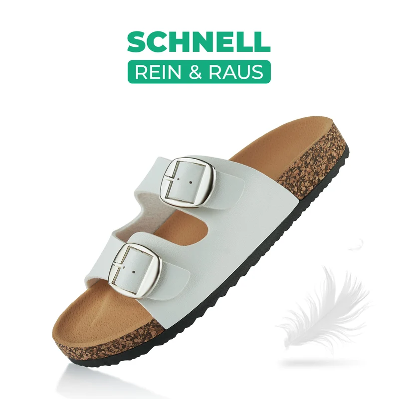 Pantoletten mit Kork-Fußbett