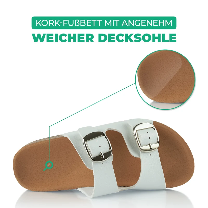 Pantoletten mit Kork-Fußbett