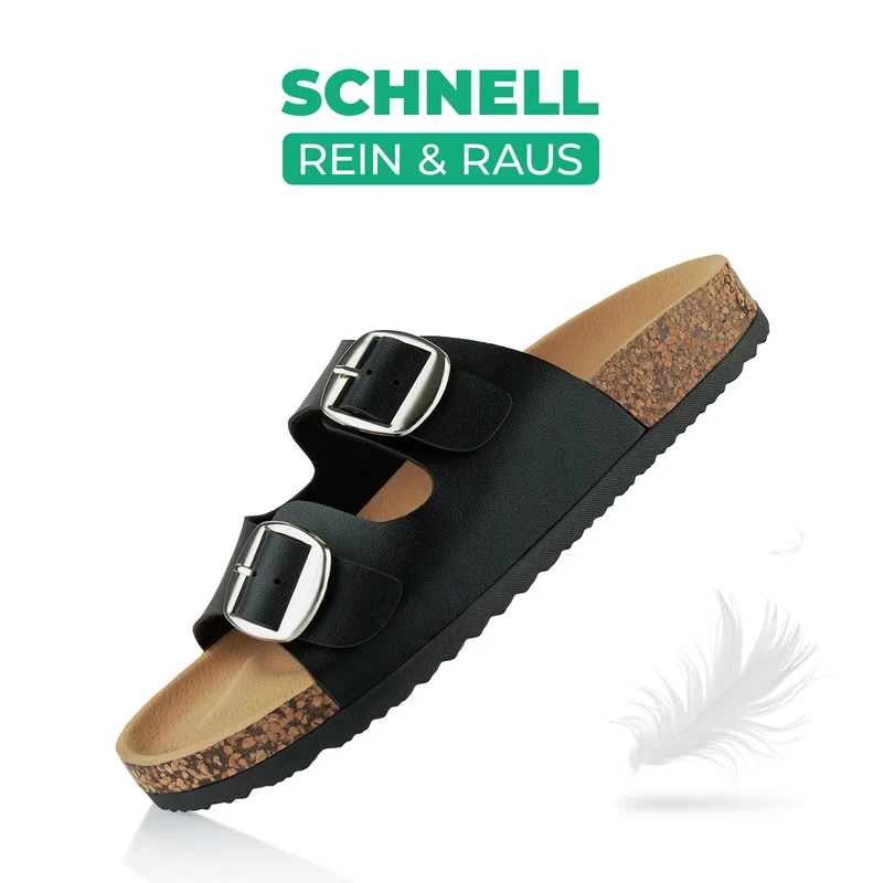 Pantoletten mit Kork-Fußbett