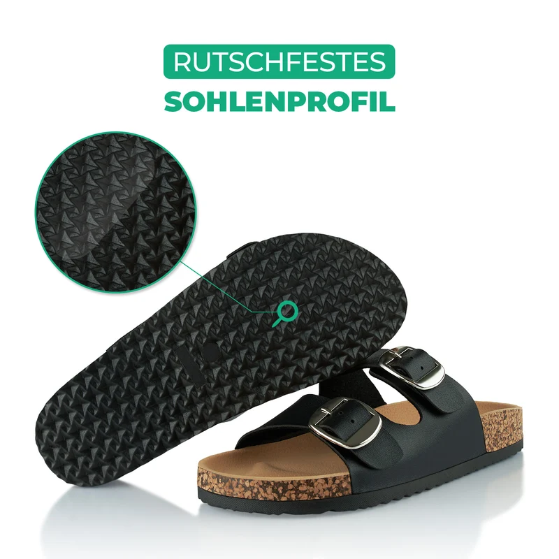 Pantoletten mit Kork-Fußbett