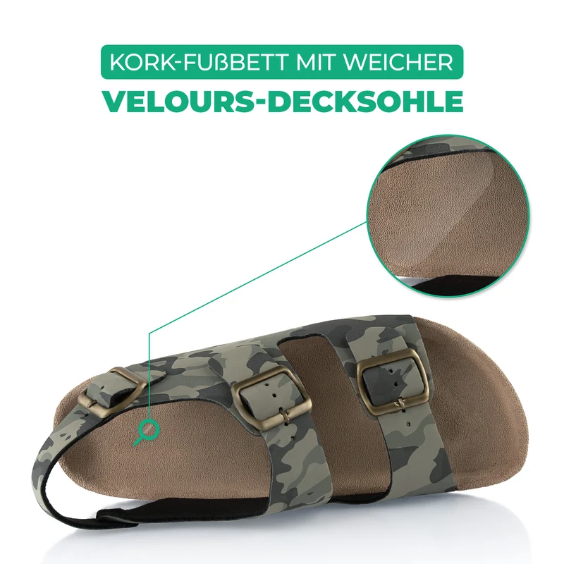 Sandalen mit Kork-Fußbett