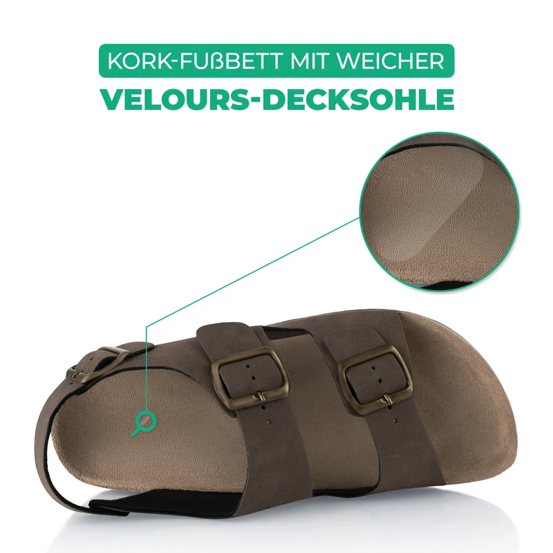 Sandalen mit Kork-Fußbett
