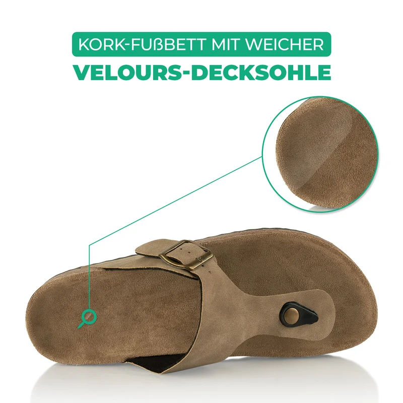 Zehentrenner mit Kork-Fußbett