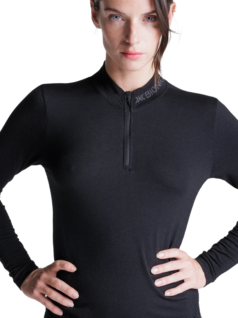 MIGHTYWOOL SHIRT LS 1/2 ZIP WMN