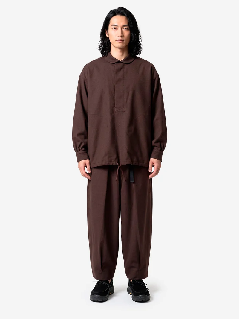 Pantaloni 'Tech Wool Cropped' marroni
