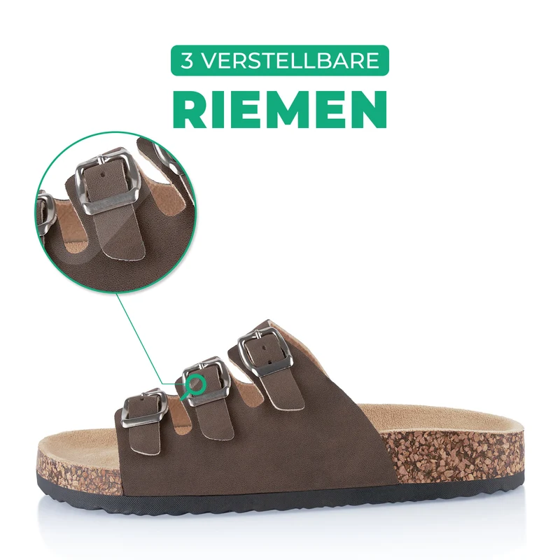 Pantoletten mit Kork-Fußbett
