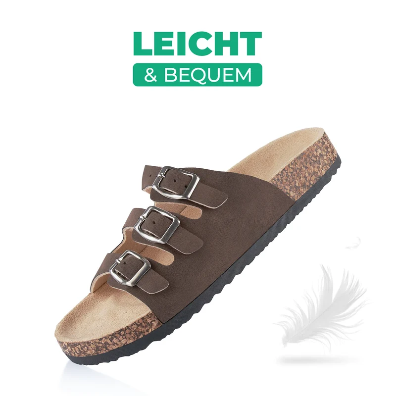 Pantoletten mit Kork-Fußbett