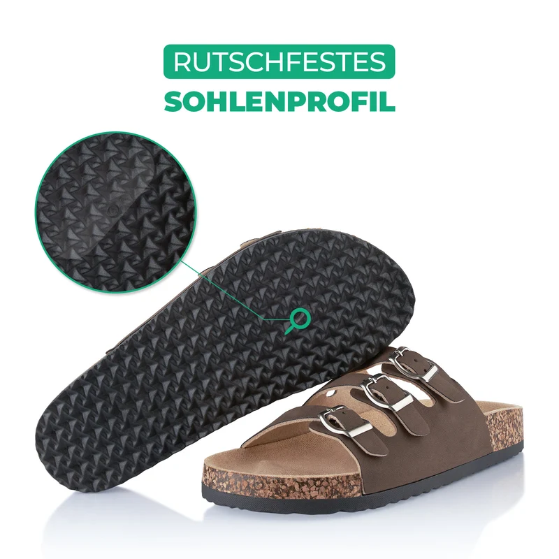 Pantoletten mit Kork-Fußbett