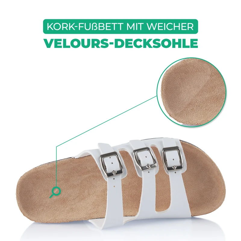 Pantoletten mit Kork-Fußbett