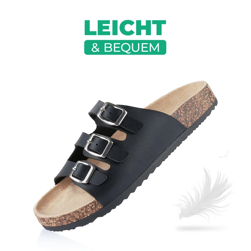 Pantoletten mit Kork-Fußbett