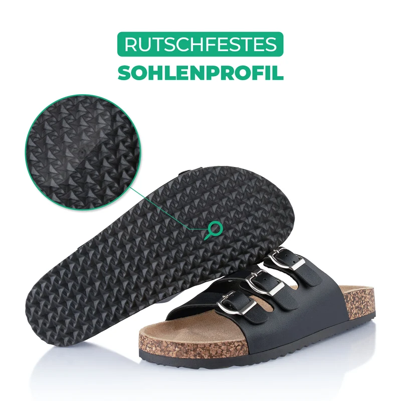 Pantoletten mit Kork-Fußbett