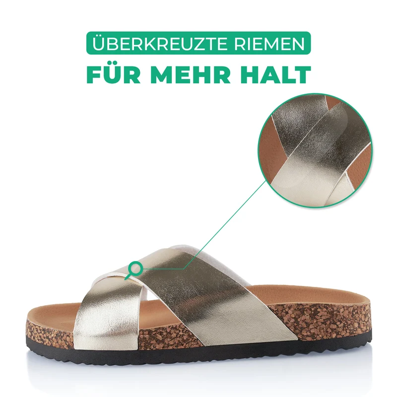 Pantoletten mit Kork-Fußbett