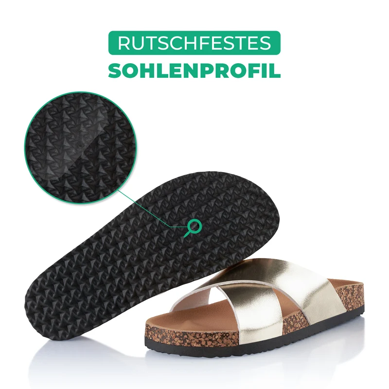 Pantoletten mit Kork-Fußbett