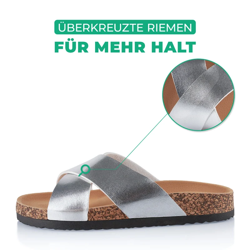 Pantoletten mit Kork-Fußbett