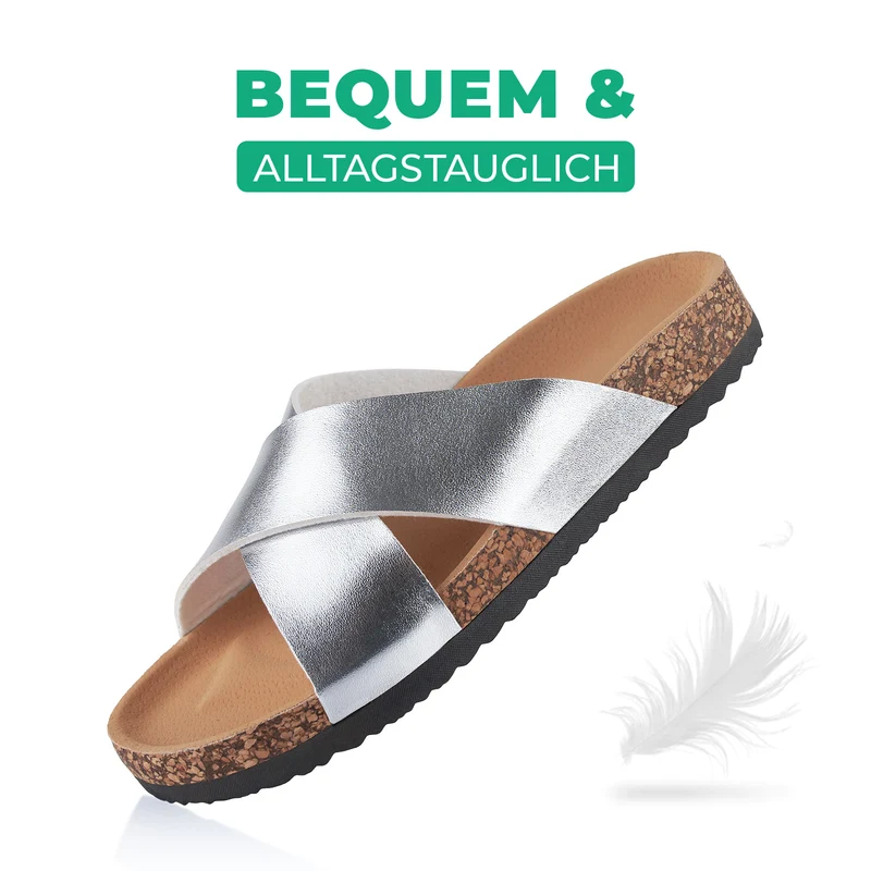 Pantoletten mit Kork-Fußbett