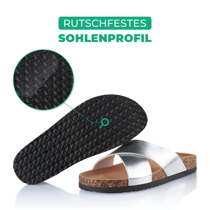 Pantoletten mit Kork-Fußbett