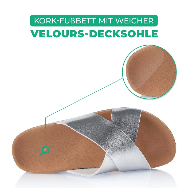 Pantoletten mit Kork-Fußbett