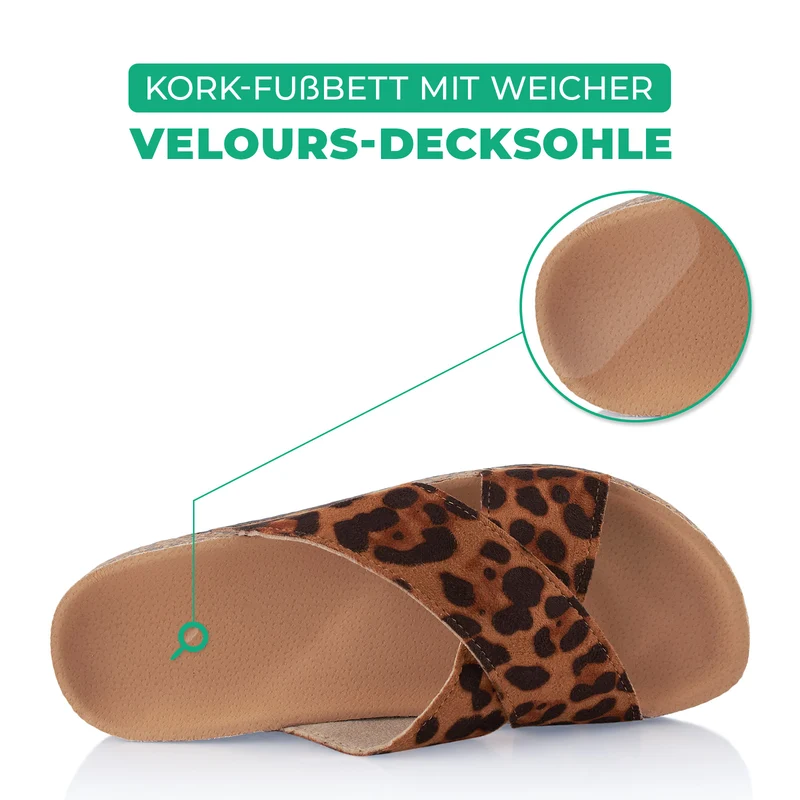 Pantoletten mit Kork-Fußbett