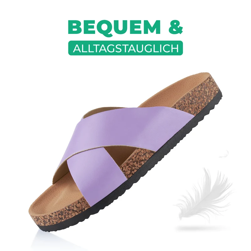 Pantoletten mit Kork-Fußbett
