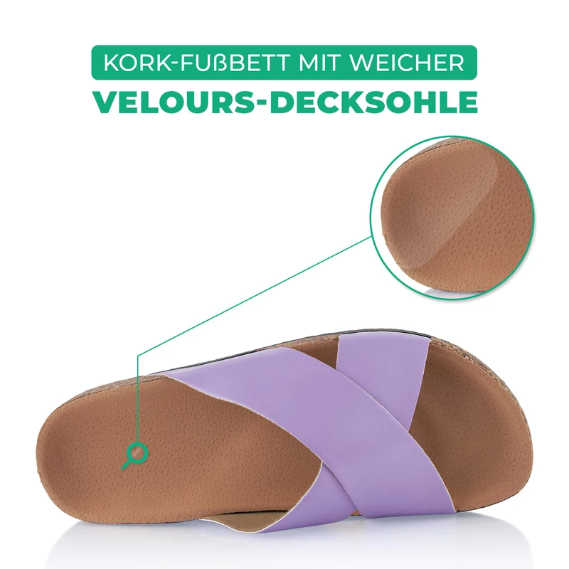 Pantoletten mit Kork-Fußbett
