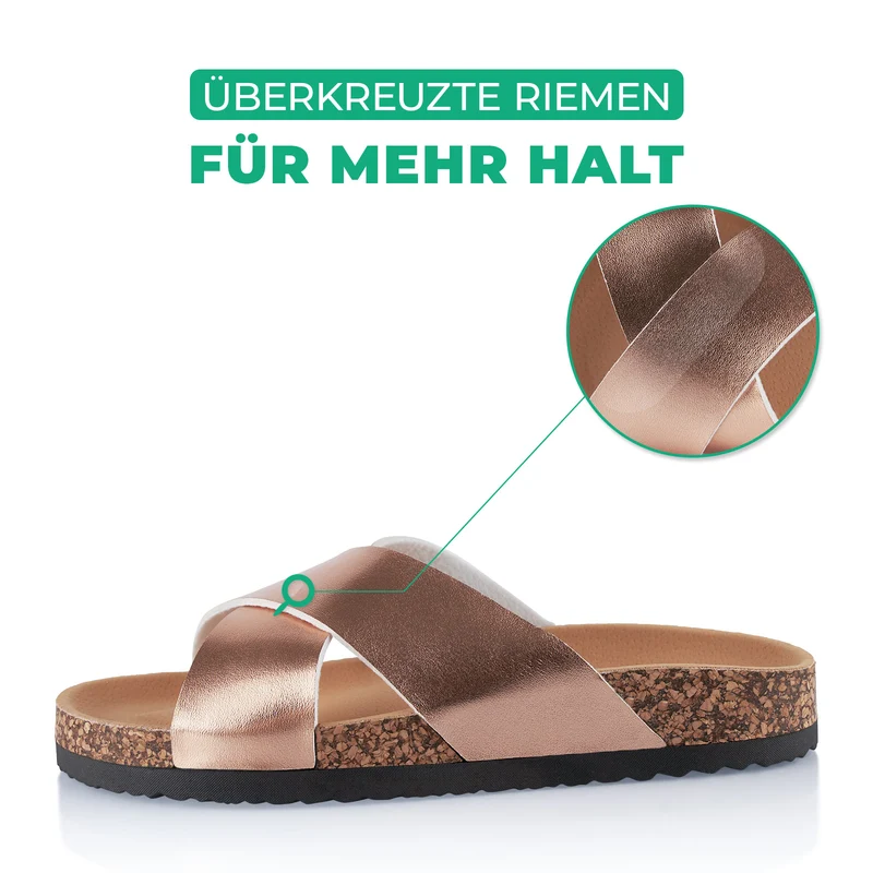 Pantoletten mit Kork-Fußbett